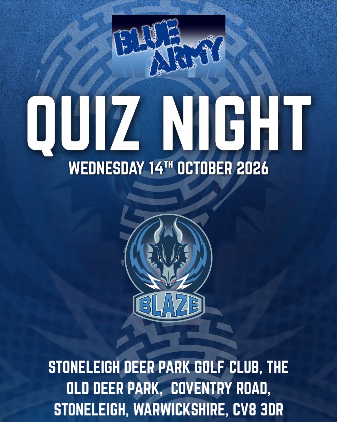 BLAZE BLUE ARMY QUIZ NIGHT ON 14 OCT 26